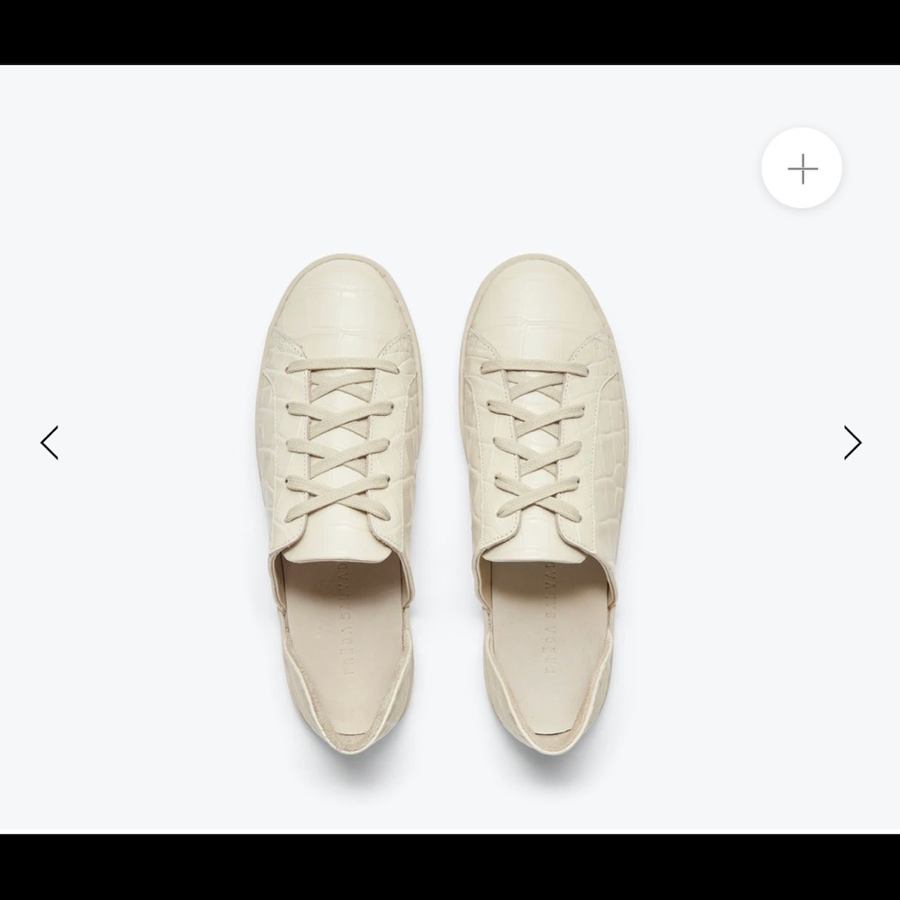 Freda Salvador Eda D’orsay sneakers size 6 1/2 embossed croc in bone